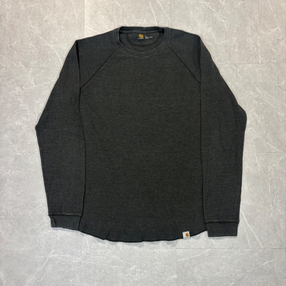 Carhartt Mens Waffle Knit Thermal Long Sleeve Shirt Charcoal Gray Large 4481